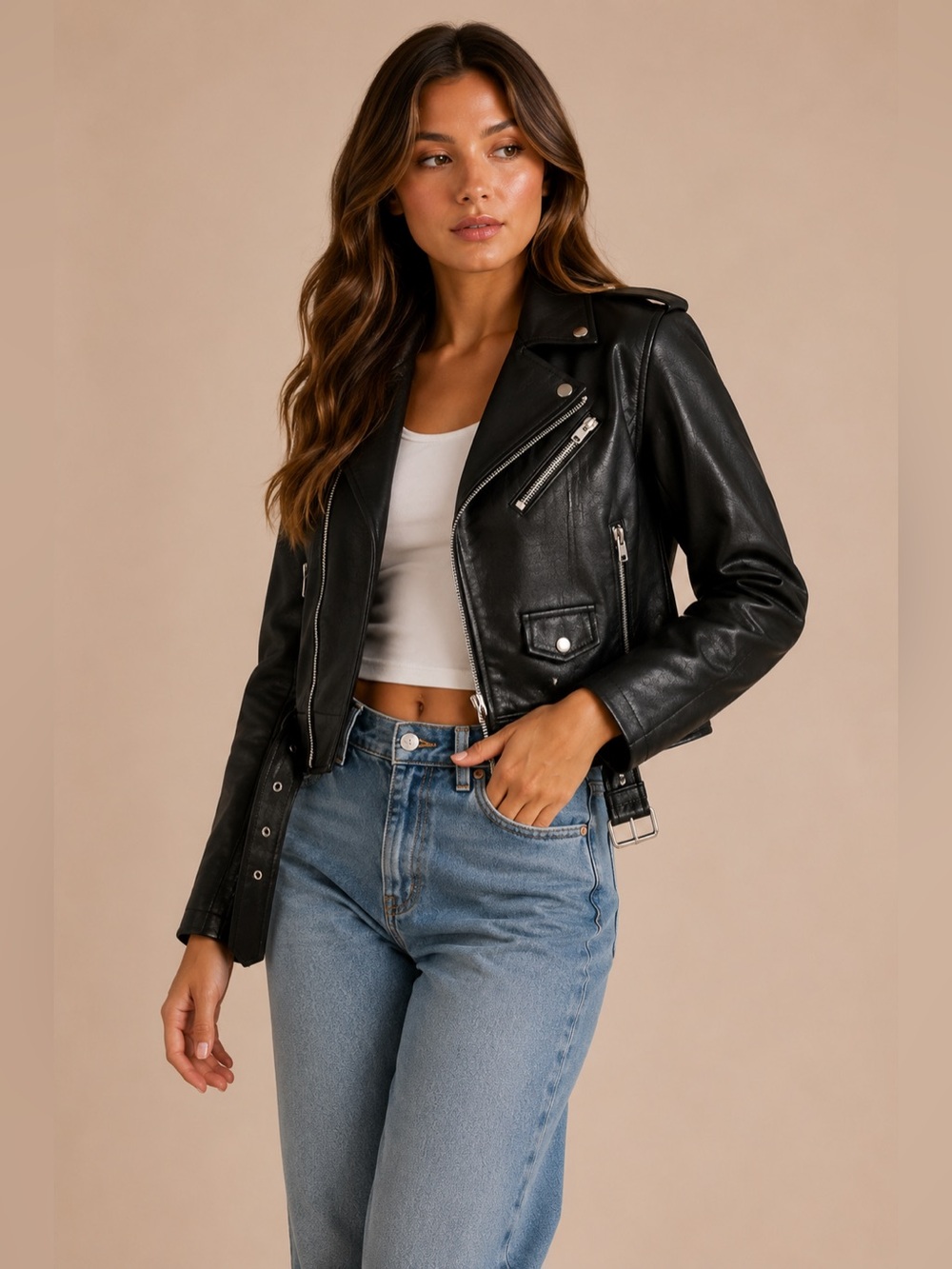 Black Faux Leather Jacket